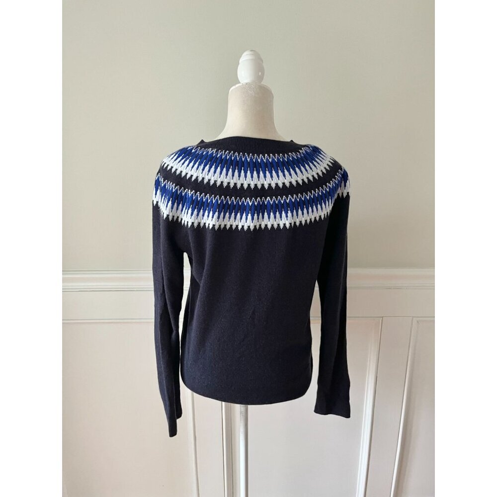 Hobbs London Greta Fair Isle Sweater Blue M - Picture 6 of 7